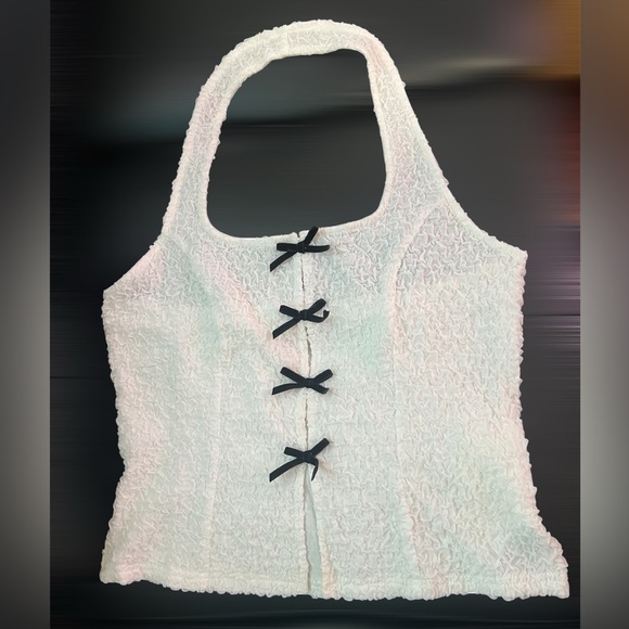 Cider Tops - Cider White Textured Camisole Top zise L